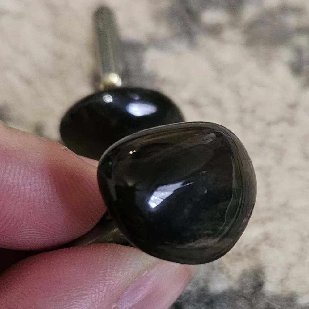 Vintage 1940s‎ 1950s Polished Smoky Quartz Cuff Links